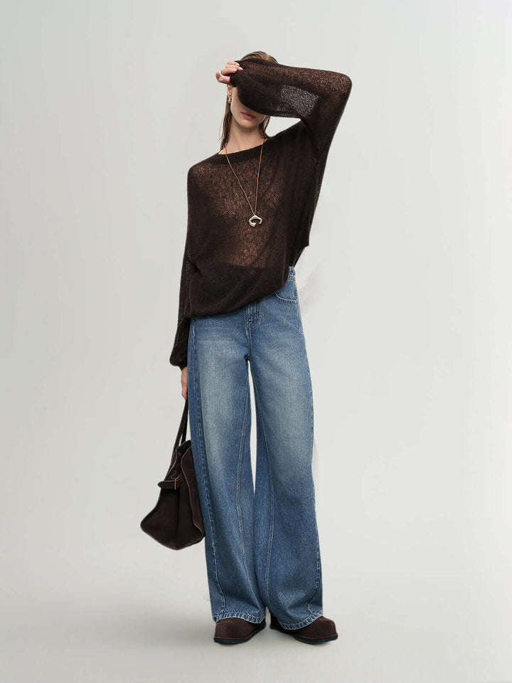 Cashmere-Silk Relaxed Pullover Sweater